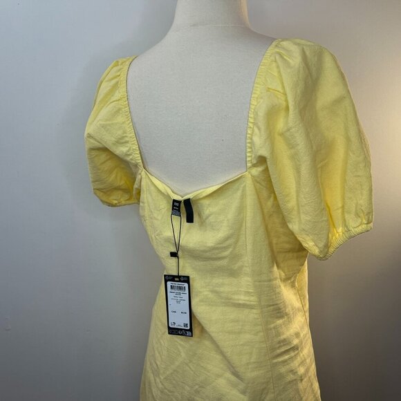 Vera Moda Women's Mellow Yellow Hart SS Mini Dress - NWT $65 - Picture 3 of 6